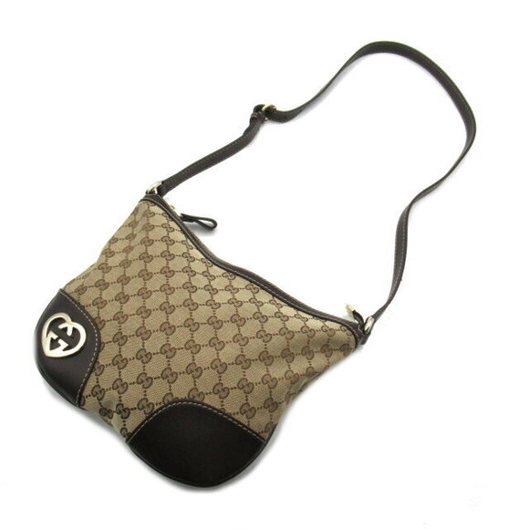 Gucci Leather Brown Bag GG Shoulder Lovely Canvas - Picture 5 of 10